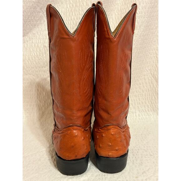 VTG Full Quill Ostrich Handmade Mexico Cowboy Boots Men’s 8.5 Mex 26.5 Cognac main image 14
